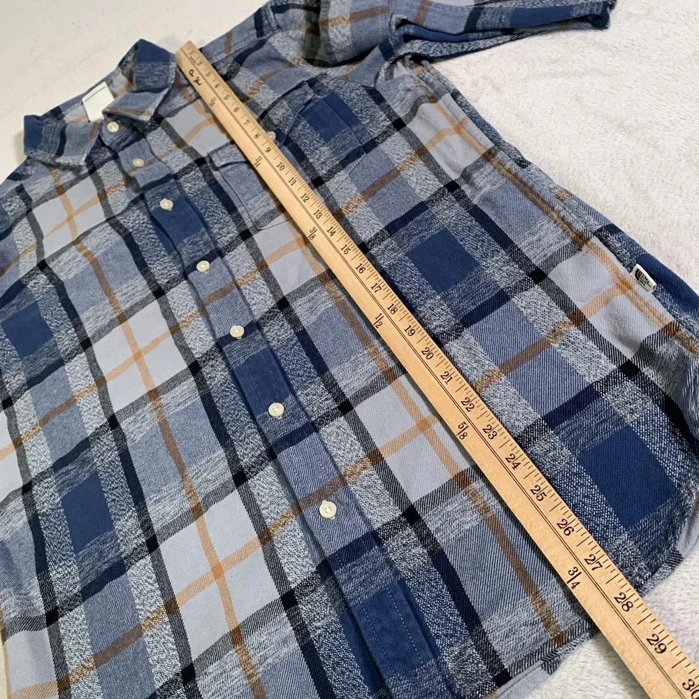The North Face Shirt Mens Medium Blue Plaid Flannel Long Sleeve Button Up Casual